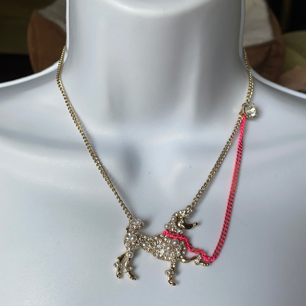 BETSEY JOHNSON POODLE NECKLACE, 15” + 3” EXT